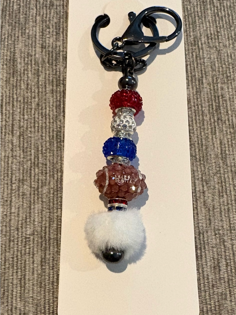 Hand Crafted Football Bling Keychain or Bag Charm- Bills, Patriots, or Giants